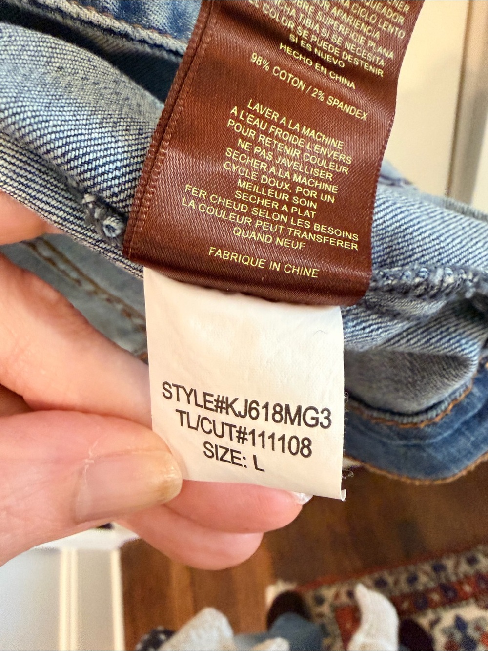 KUT From The Kloth Amelia Denim Jacket Stretch Button Front Blue Wash Large - Picture 5 of 8
